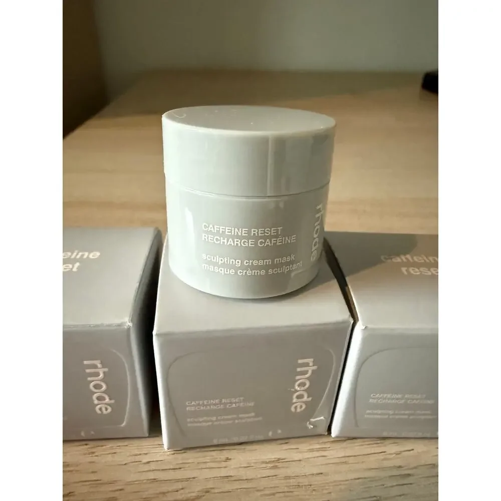 New Rhode Caffeine Reset Sculpting Cream Mask Mini 8mL Bundle of 3